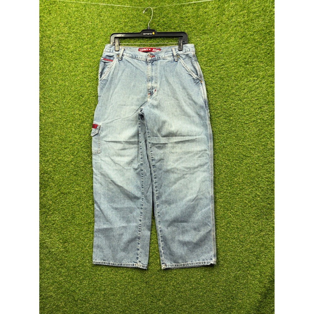 Tommy Jeans Vintage Carpenter Denim Pants Light Wash Baggy 32x30 29879